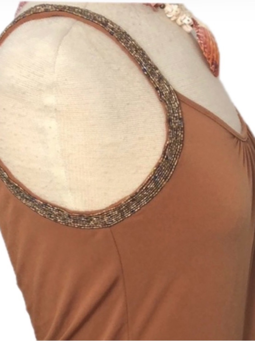 Y2K New York & Co Amber Stretch Knit Embellished Beaded Straps Tank Top Sz XS - Picture 4 of 11